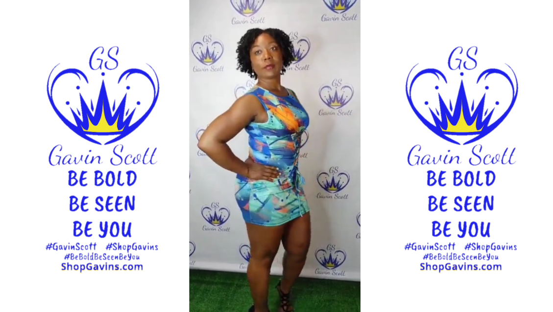 Load video: Jaimele Bettis showcases a Gavin Scott Zippered Puffer Vest over a matching Gavin Scott Corset Dress.