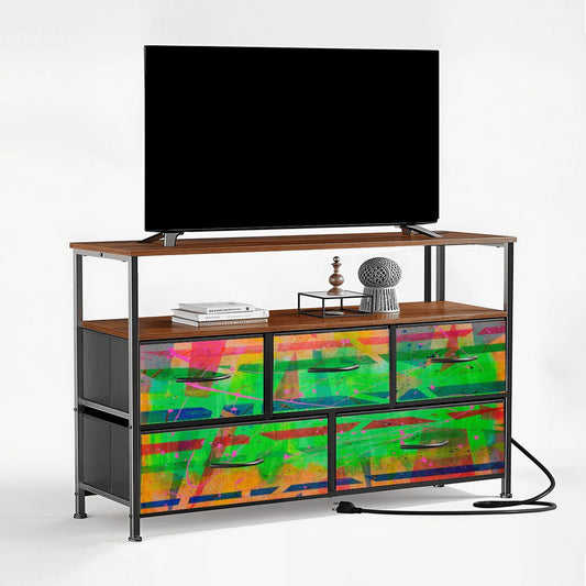 Gavin Scott TV Stand w/5 Drawer Dresser & Charging Station