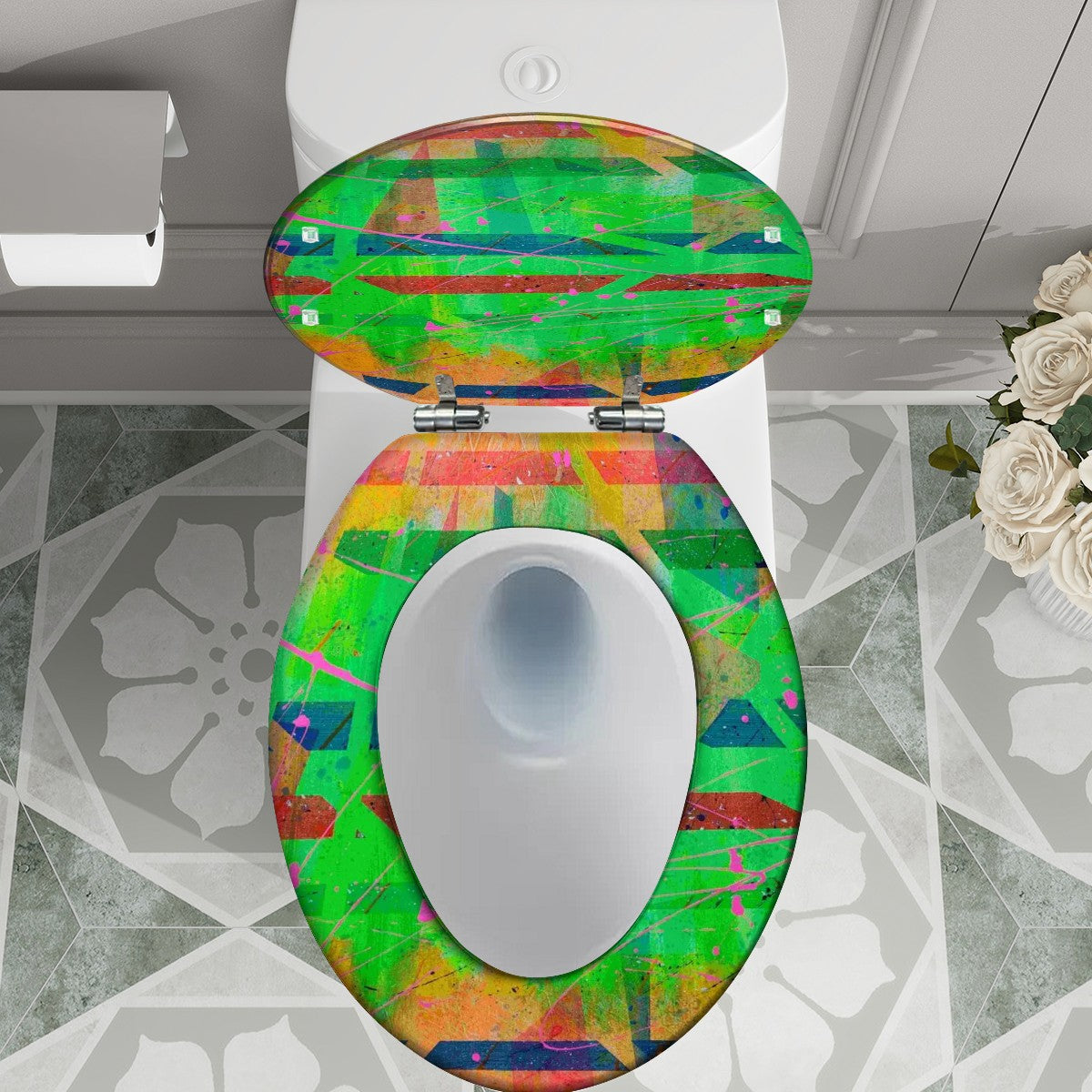 Gavin Scott Elongated Toilet Seat w/Matching Soft-close Lid (V-Shape)