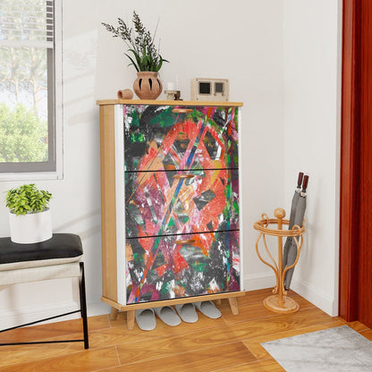 Gavin Scott Wood & Leather Shoe Cabinet