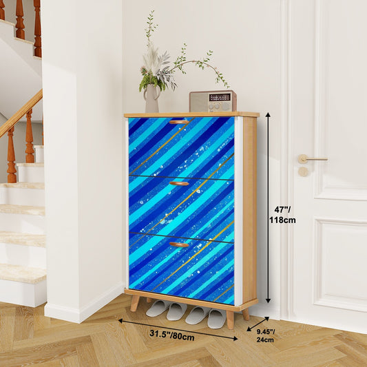 Gavin Scott Wood & Leather Shoe Cabinet