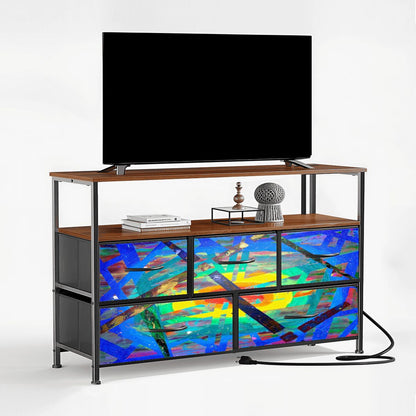 Gavin Scott TV Stand w/5 Drawer Dresser & Charging Station