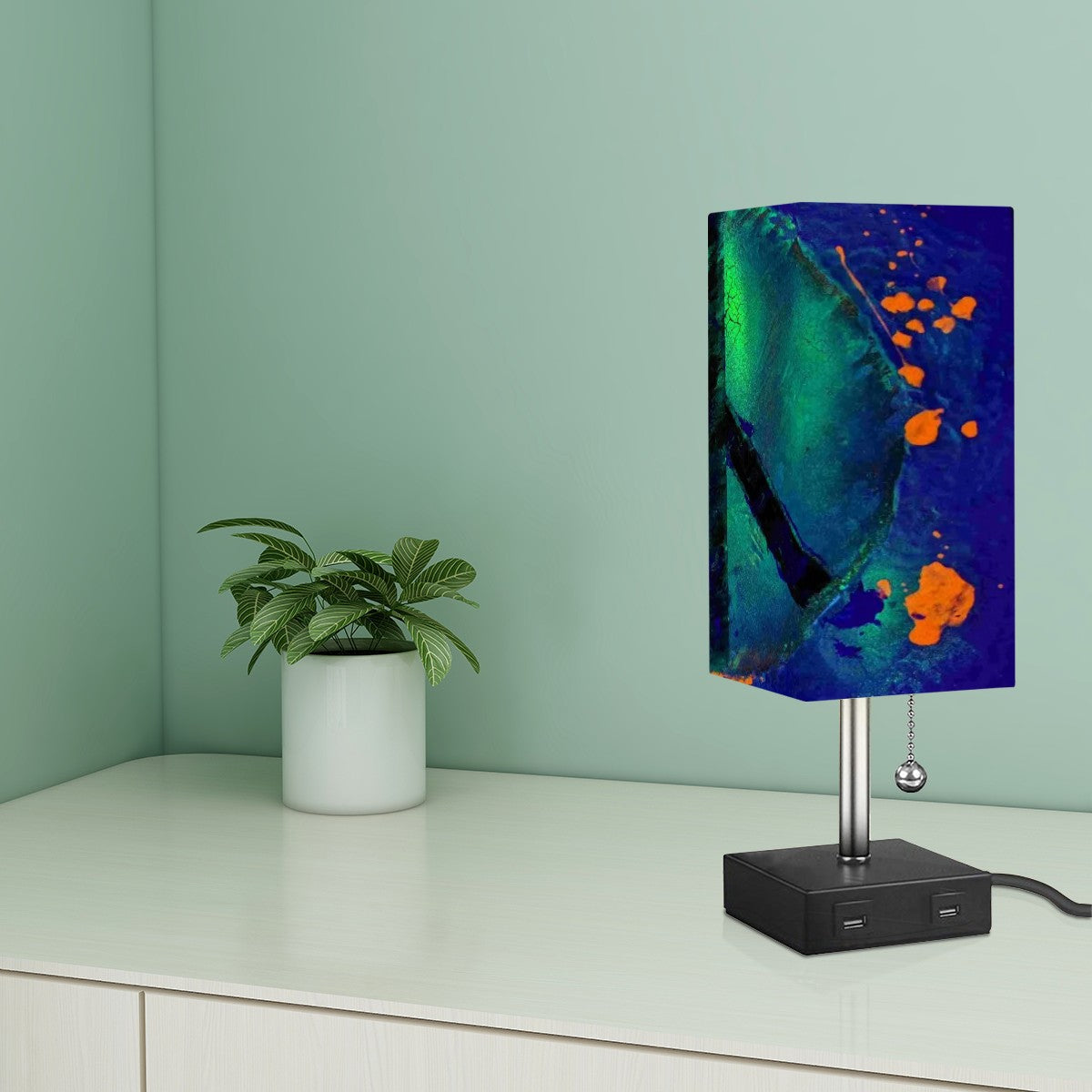 Gavin Scott Square Table Lamp with USB Port