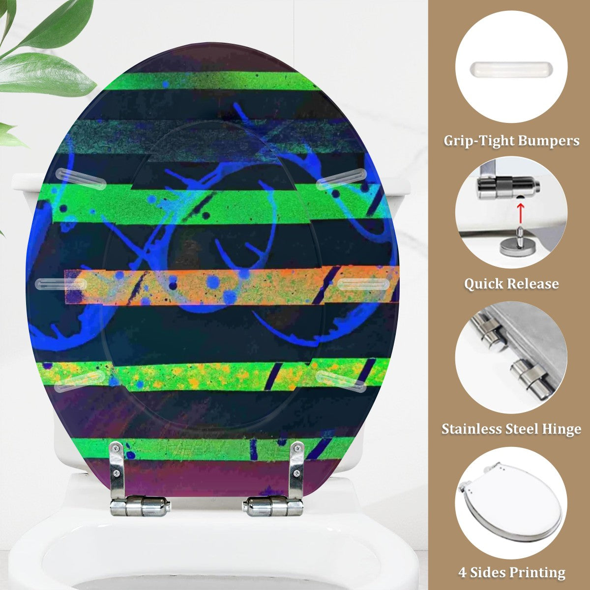 Gavin Scott Round Toilet Seat w/Matching Soft-close Lid (O-Shape)