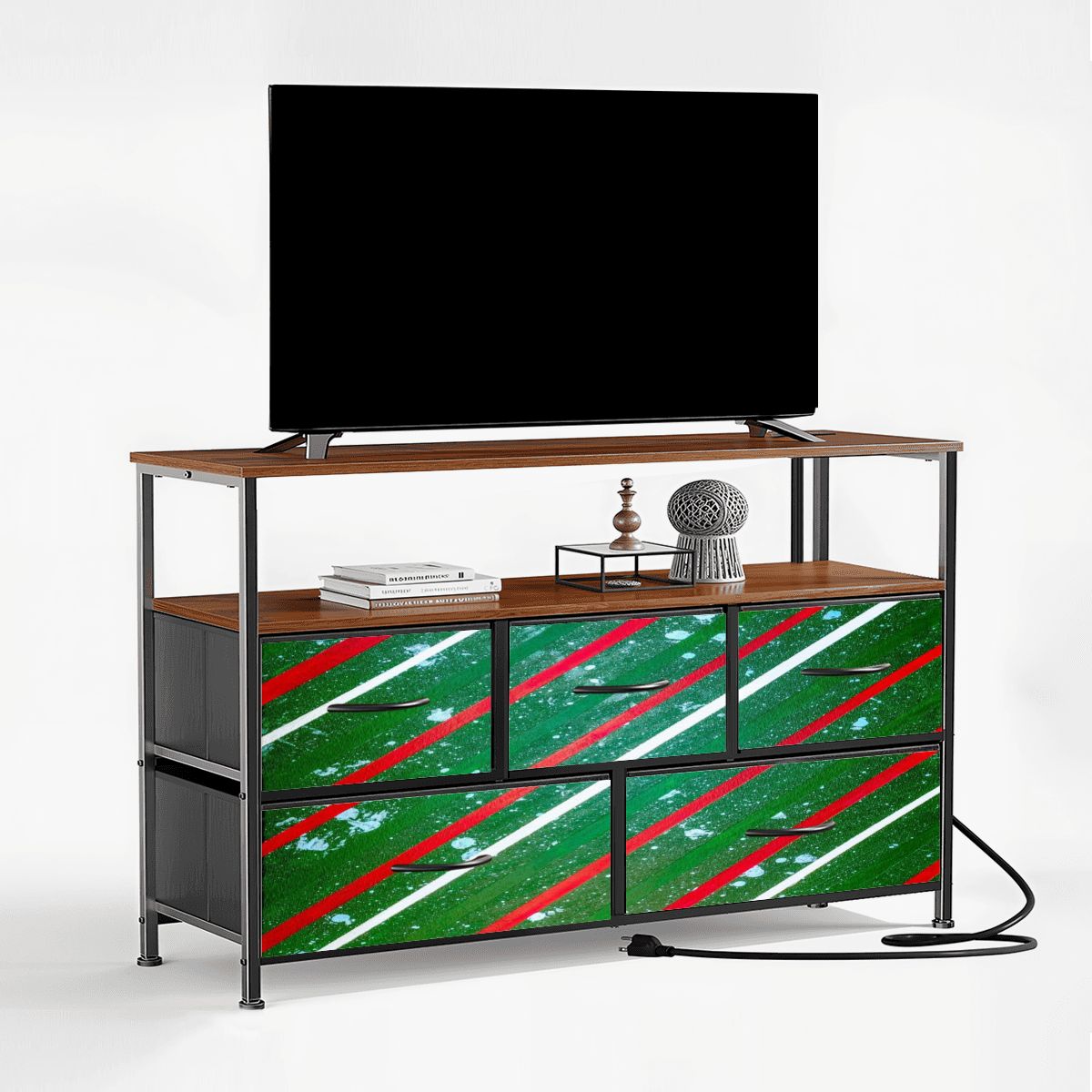 Gavin Scott TV Stand w/5 Drawer Dresser & Charging Station