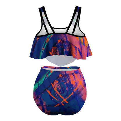 Gavin Scott Ruffled Two Piece Swimsuit (Femme XL-4XL)