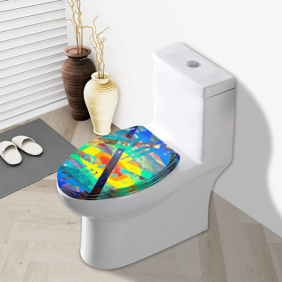 Gavin Scott Elongated Toilet Seat w/Matching Soft-close Lid (V-Shape)