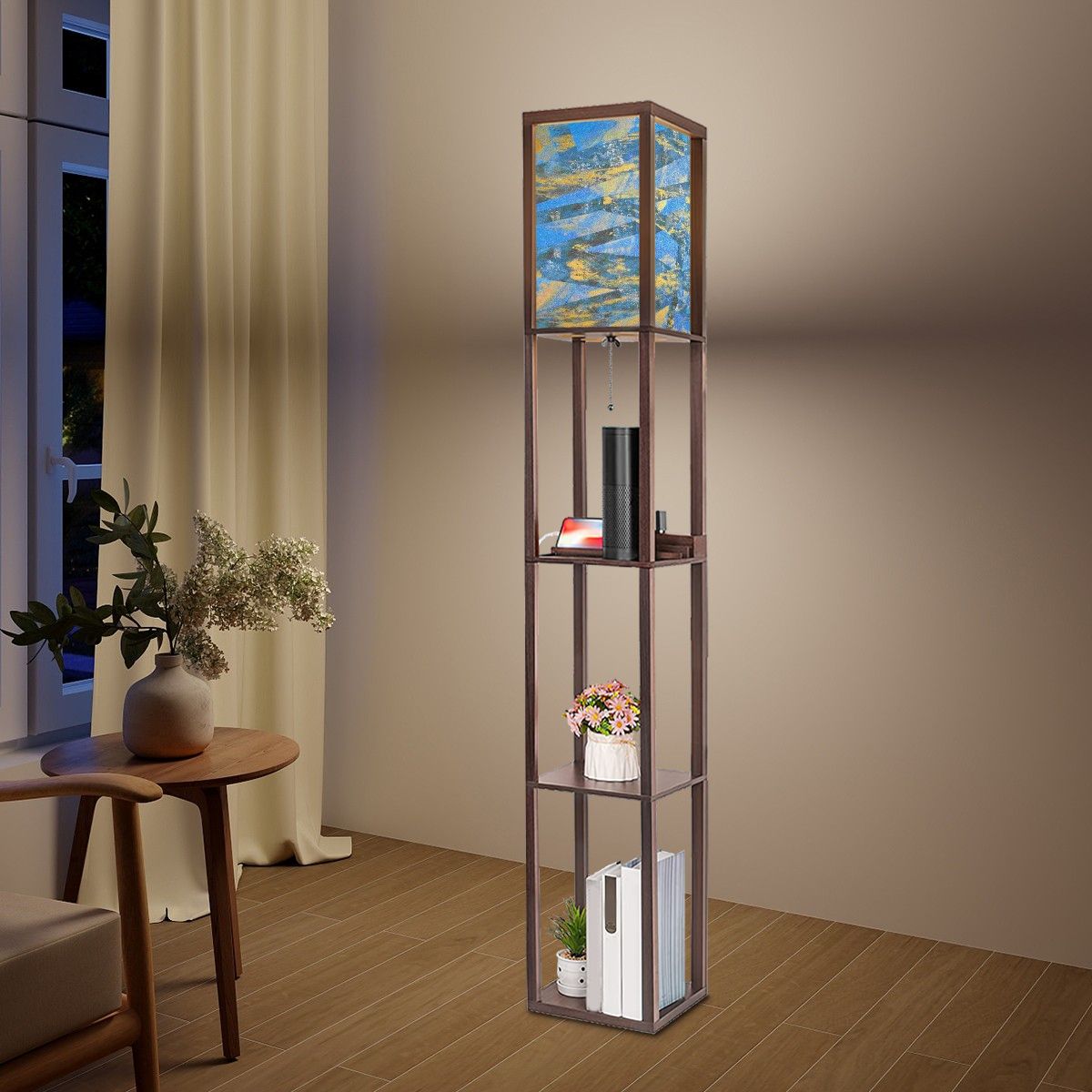 Gavin Scott Floor Lamp with Shelves (2 Colors)