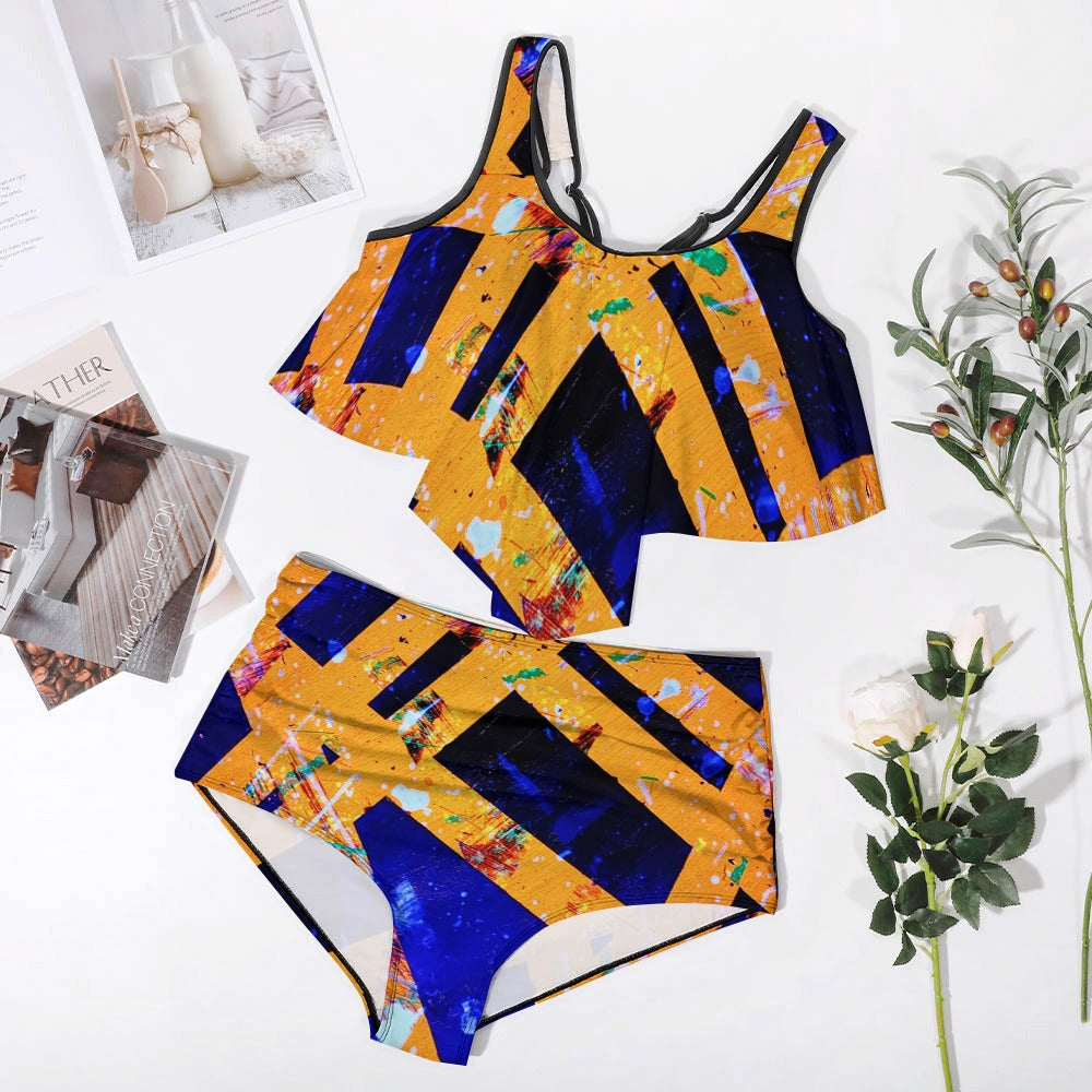 Gavin Scott Ruffled Two Piece Swimsuit (Femme XL-4XL)