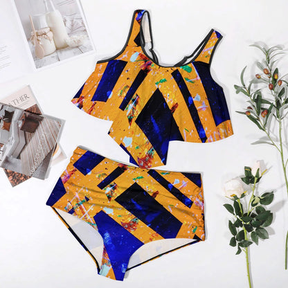 Gavin Scott Ruffled Two Piece Swimsuit (Femme XL-4XL)