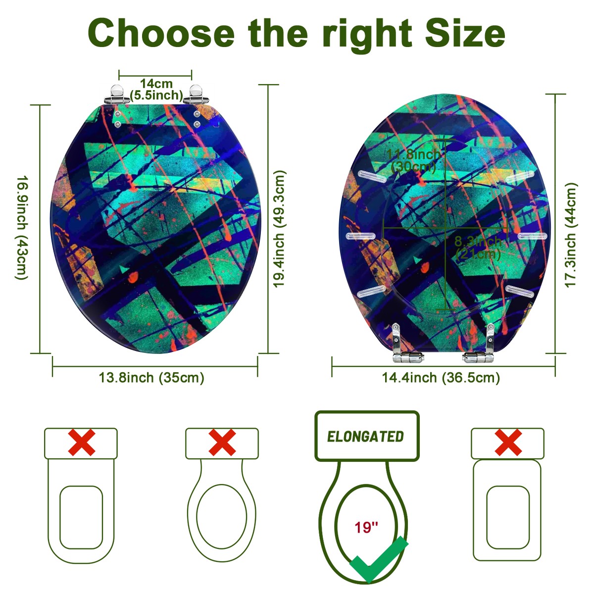 Gavin Scott Elongated Toilet Seat w/Matching Soft-close Lid (V-Shape)