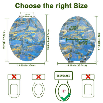 Gavin Scott Elongated Toilet Seat w/Matching Soft-close Lid (V-Shape)