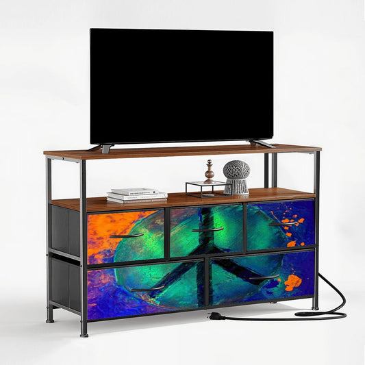 Gavin Scott TV Stand w/5 Drawer Dresser & Charging Station