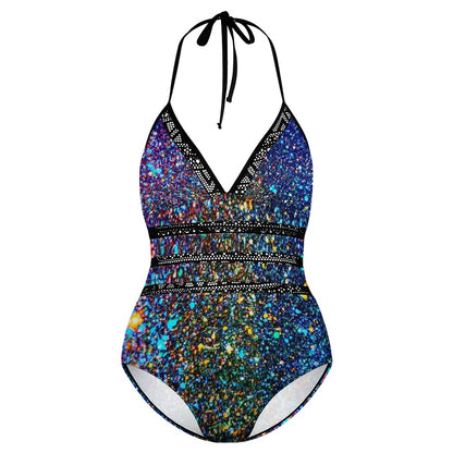 Gavin Scott Lace Halter One-Piece Swimsuit (Femme XL-4XL)