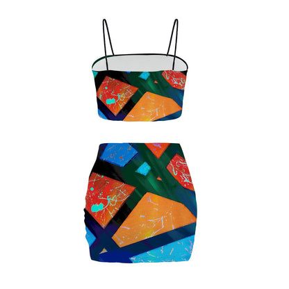 Gavin Scott Crop Tank Top & Mini Skirt Set (Femme S-4XL)