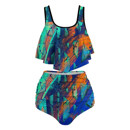 Gavin Scott Ruffled Two Piece Swimsuit (Femme XL-4XL)