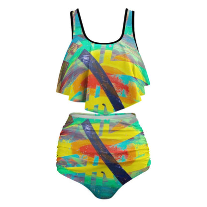 Gavin Scott Ruffled Two Piece Swimsuit (Femme XL-4XL)
