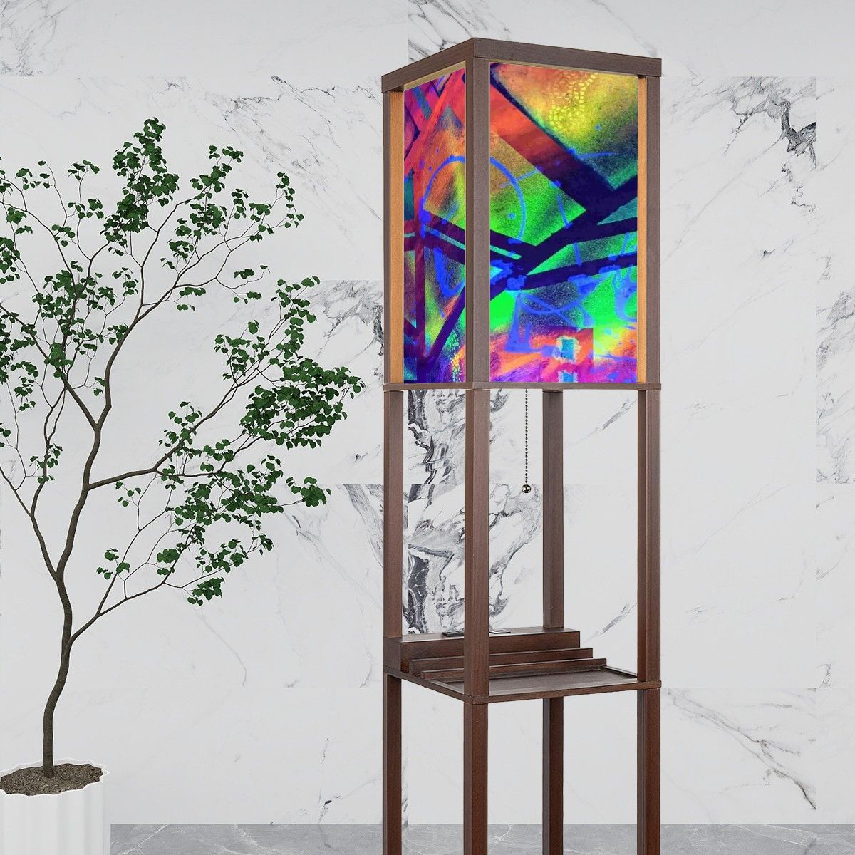 Gavin Scott Floor Lamp with Shelves (2 Colors)