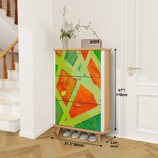 Gavin Scott Wood & Leather Shoe Cabinet