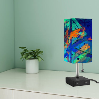Gavin Scott Square Table Lamp with USB Port