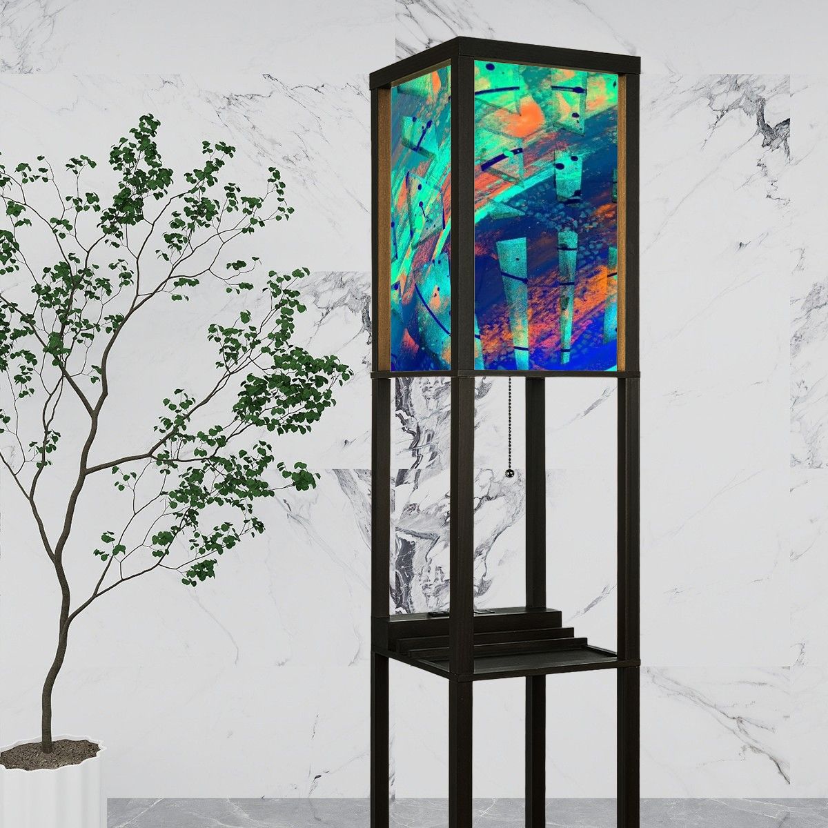 Gavin Scott Floor Lamp with Shelves (2 Colors)