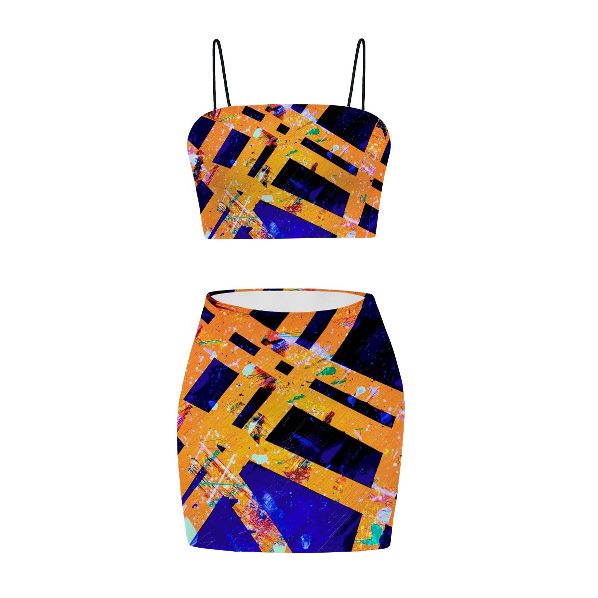 Gavin Scott Crop Tank Top & Mini Skirt Set (Femme S-4XL)