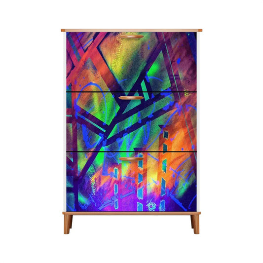 Gavin Scott Wood & Leather Shoe Cabinet