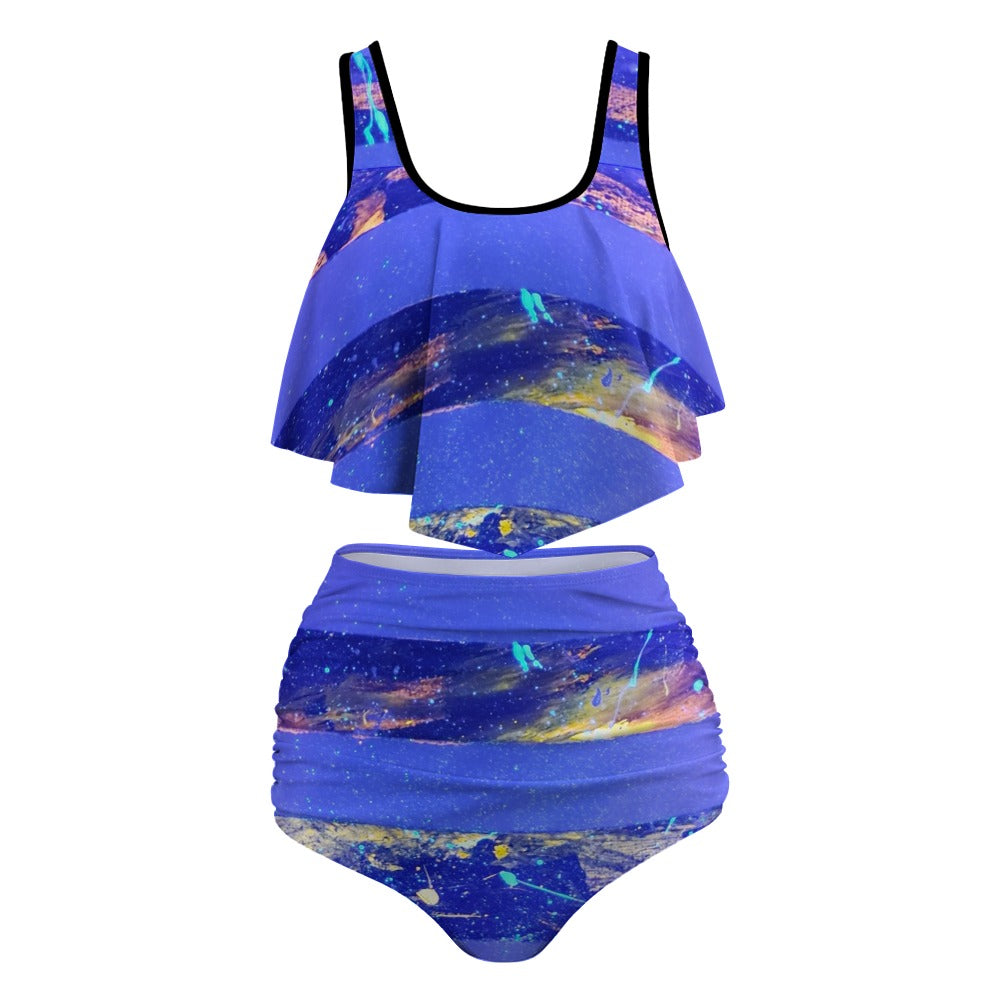 Gavin Scott Ruffled Two Piece Swimsuit (Femme XL-4XL)