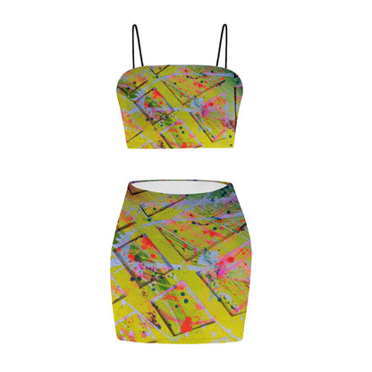 Gavin Scott Crop Tank Top & Mini Skirt Set (Femme S-4XL)