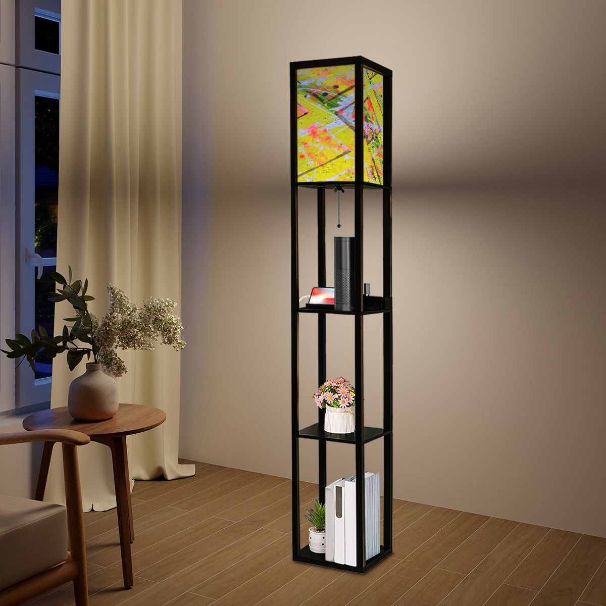 Gavin Scott Floor Lamp with Shelves (2 Colors)