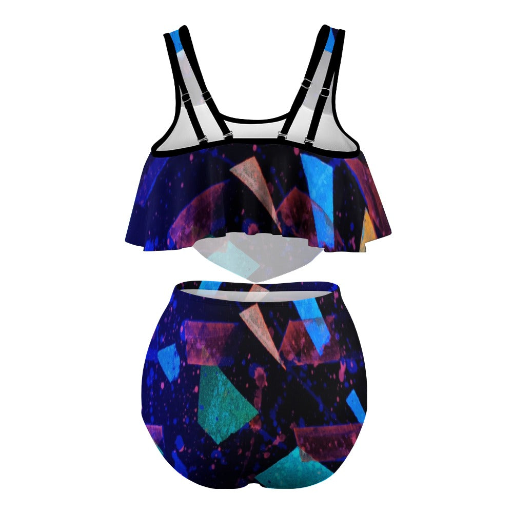 Gavin Scott Ruffled Two Piece Swimsuit (Femme XL-4XL)