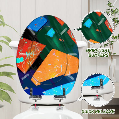 Gavin Scott Elongated Toilet Seat w/Matching Soft-close Lid (V-Shape)