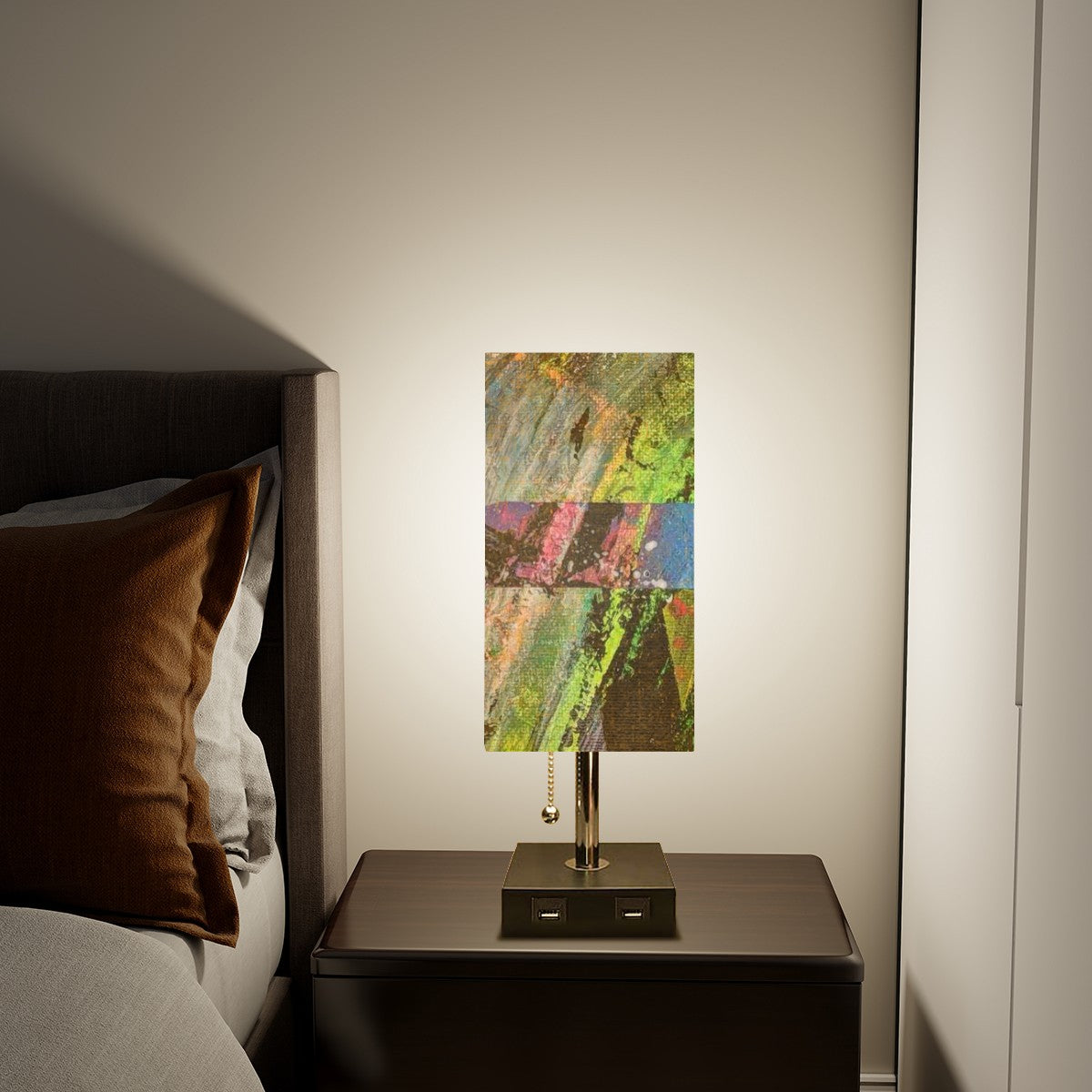 Gavin Scott Square Table Lamp with USB Port