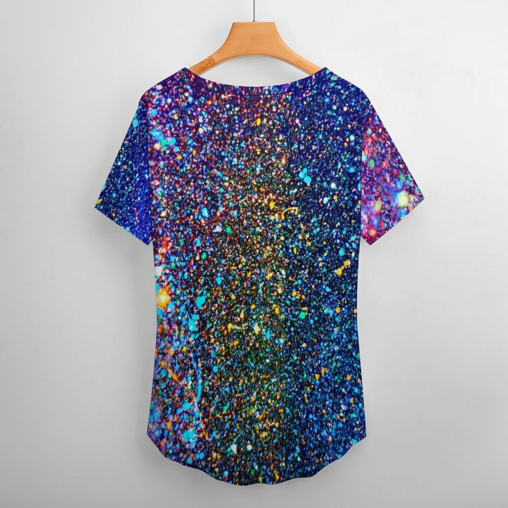 Gavin Scott Ice Silk V-Neck Short-sleeve Shirt (Femme S-5XL)