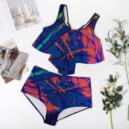 Gavin Scott Ruffled Two Piece Swimsuit (Femme XL-4XL)
