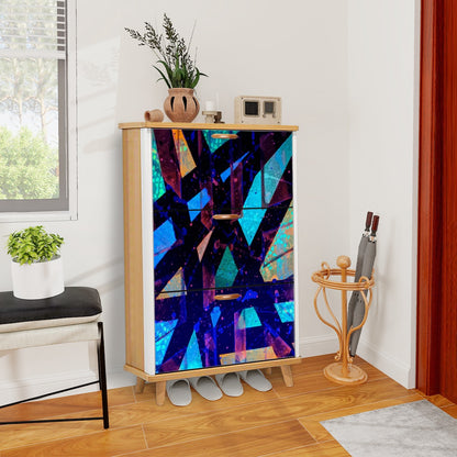 Gavin Scott Wood & Leather Shoe Cabinet)