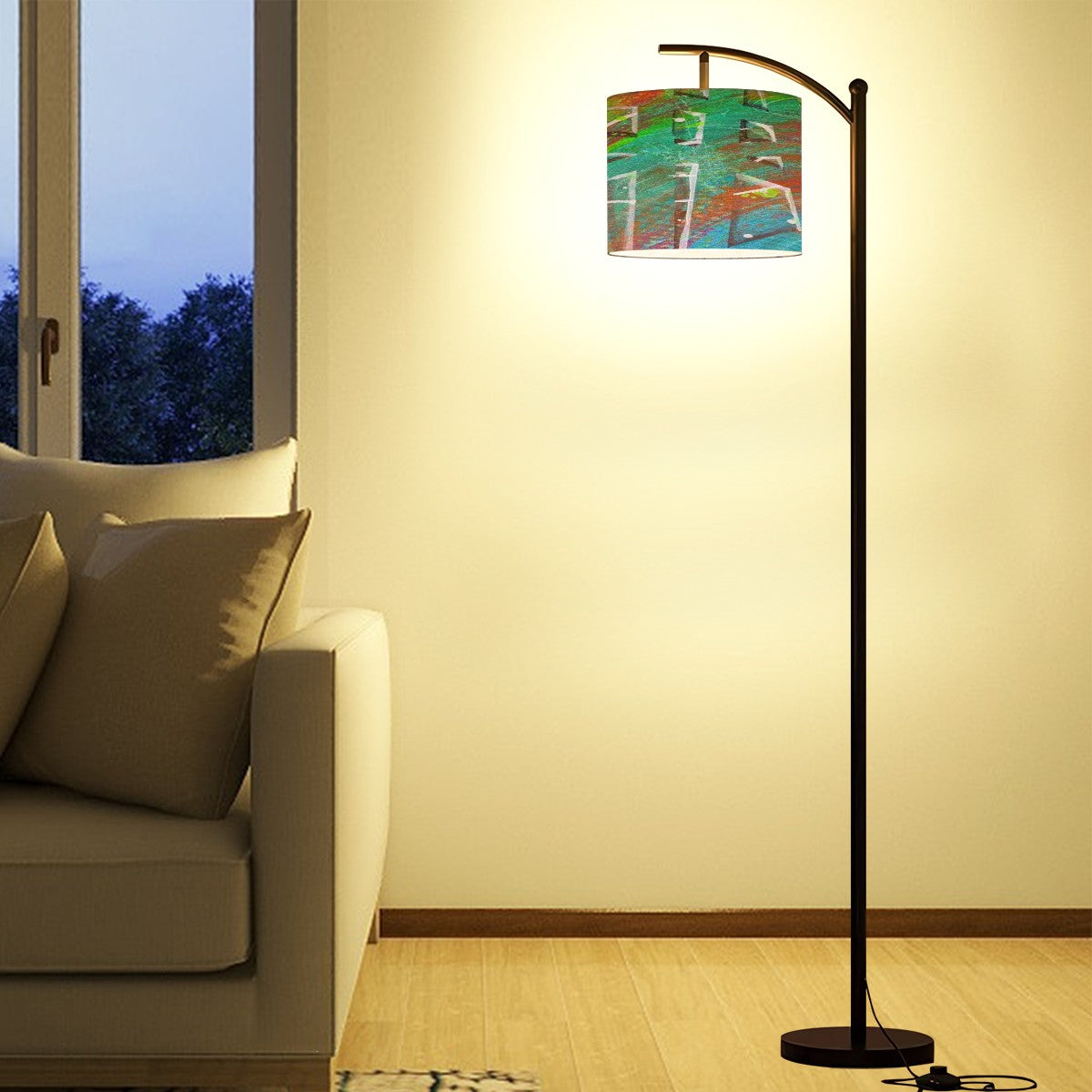 Gavin Scott Arc Floor Lamp w/Remote