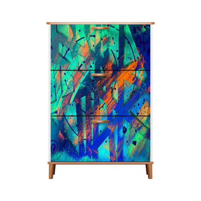 Gavin Scott Wood & Leather Shoe Cabinet