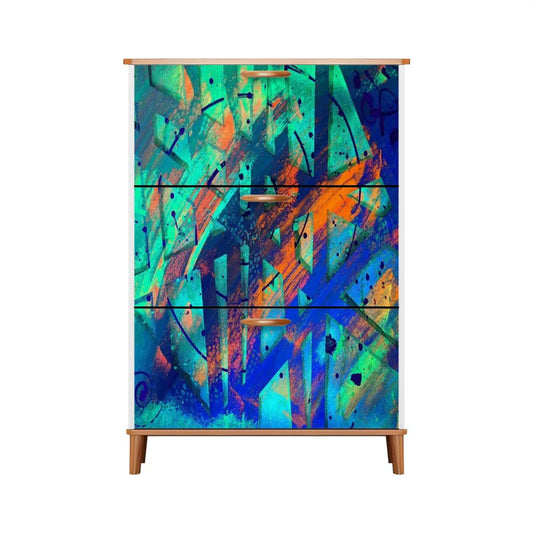 Gavin Scott Wood & Leather Shoe Cabinet