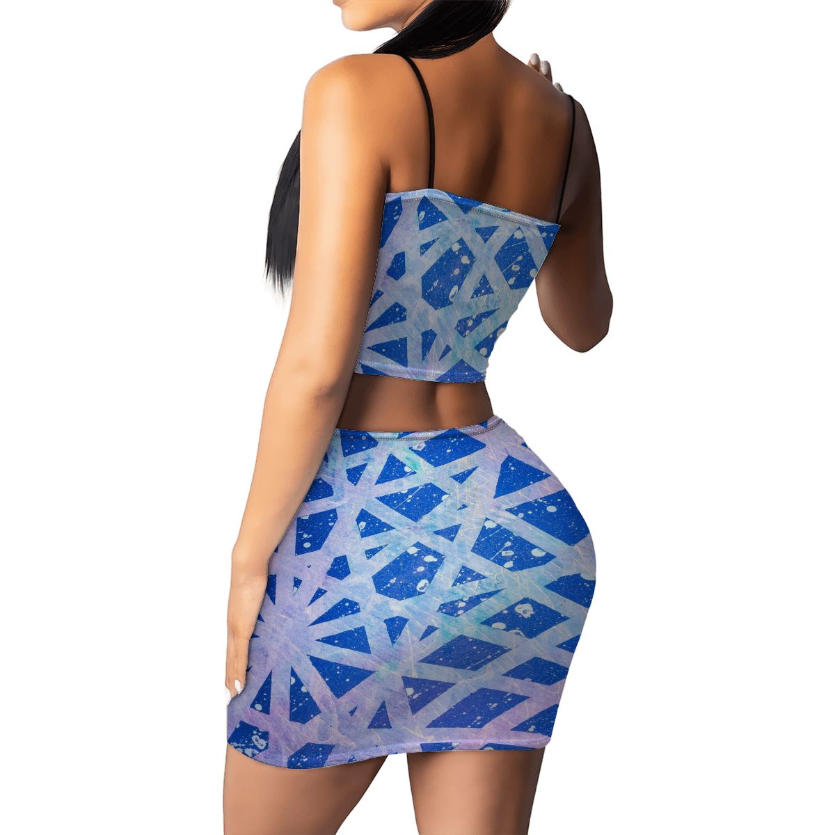 Gavin Scott Crop Tank Top & Mini Skirt Set (Femme S-4XL)