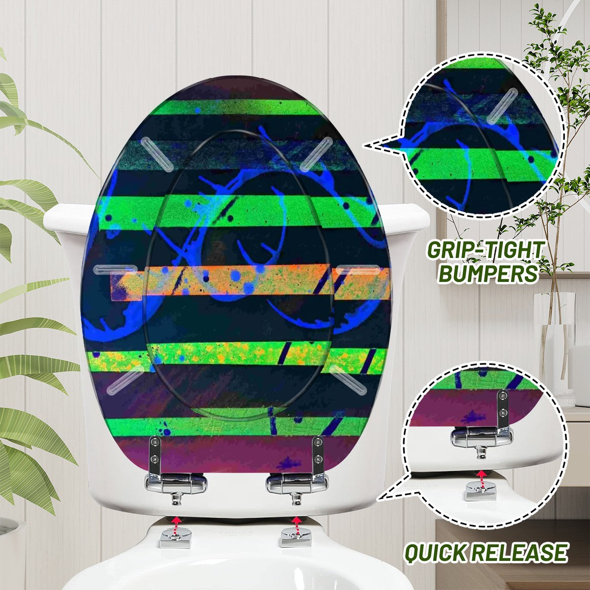 Gavin Scott Elongated Toilet Seat w/Matching Soft-close Lid (V-Shape)