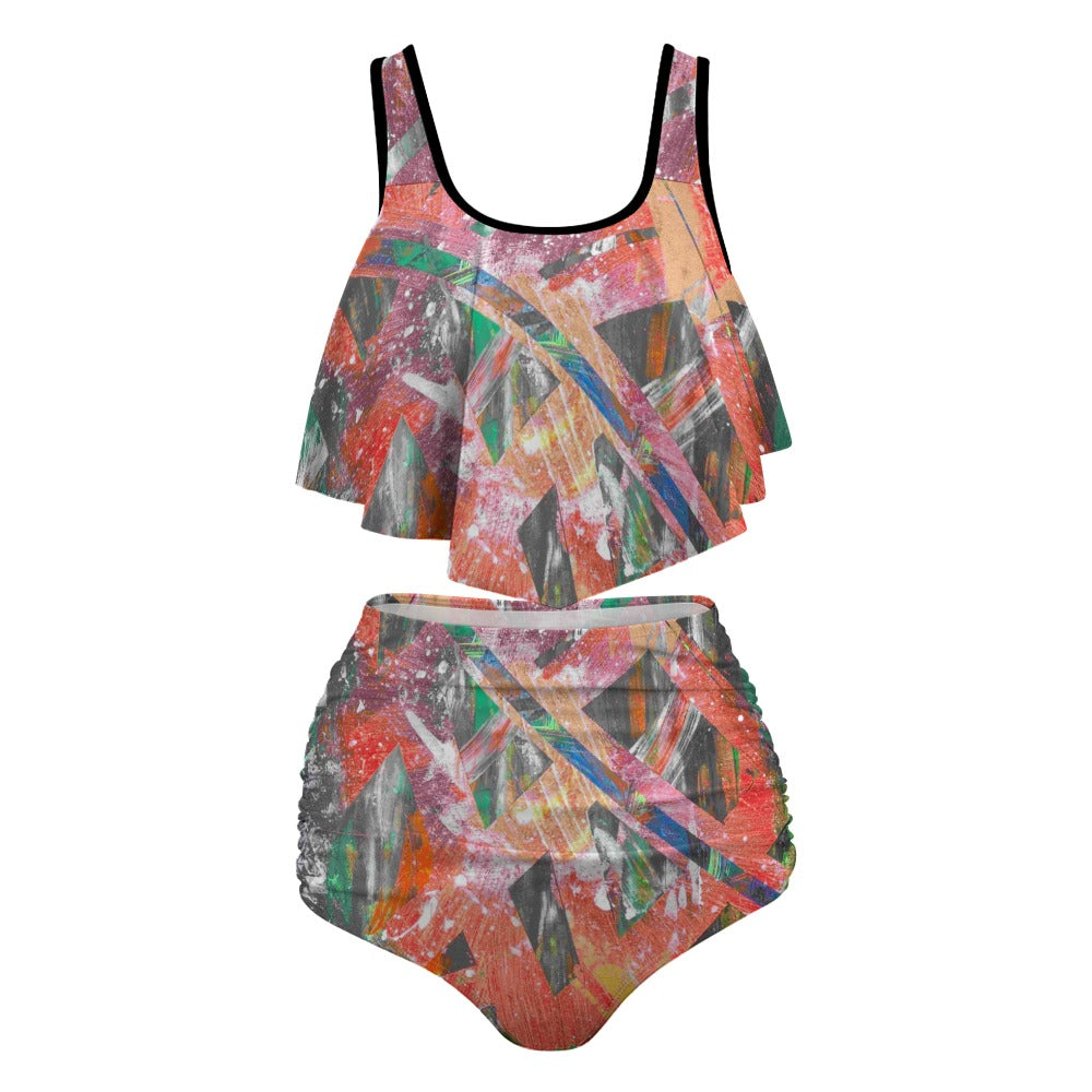 Gavin Scott Ruffled Two Piece Swimsuit (Femme XL-4XL)