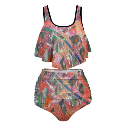Gavin Scott Ruffled Two Piece Swimsuit (Femme XL-4XL)