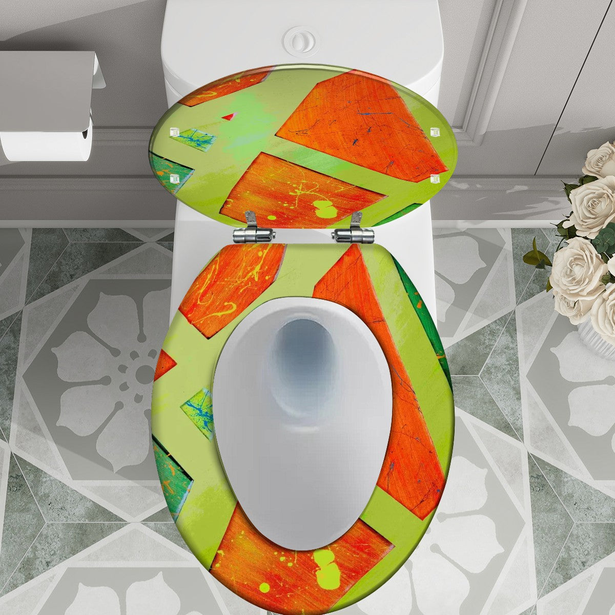 Gavin Scott Elongated Toilet Seat w/Matching Soft-close Lid (V-Shape)