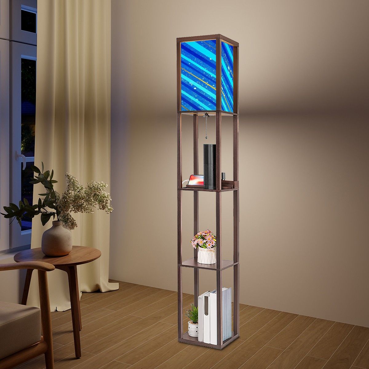 Gavin Scott Floor Lamp with Shelves (2 Colors)