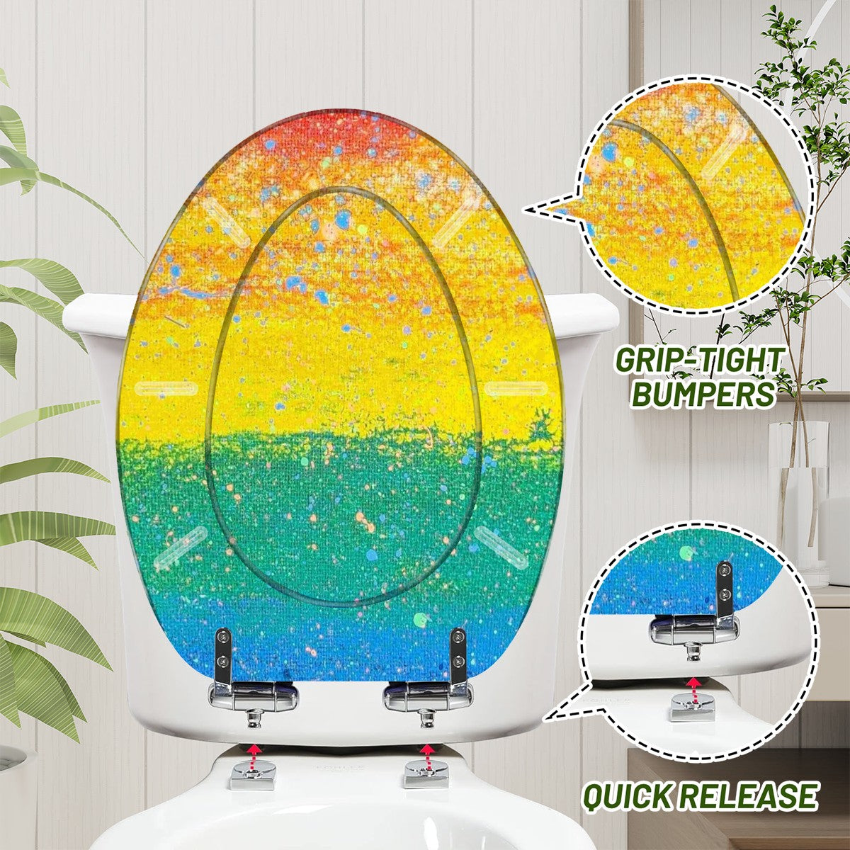 Gavin Scott PRIDE Elongated Toilet Seat w/Matching Soft-close Lid (V-Shape)