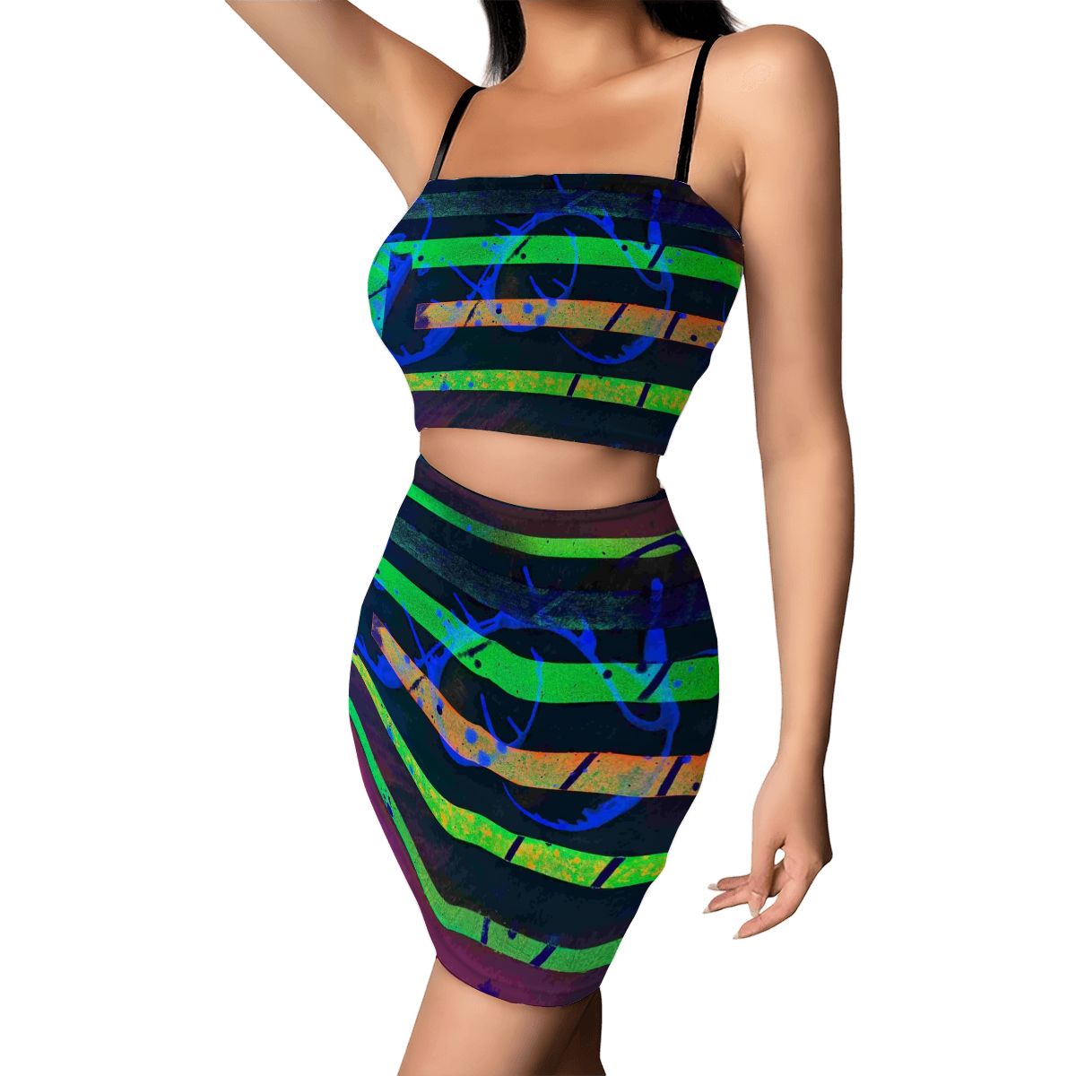 Gavin Scott Crop Tank Top & Mini Skirt Set (Femme S-4XL)