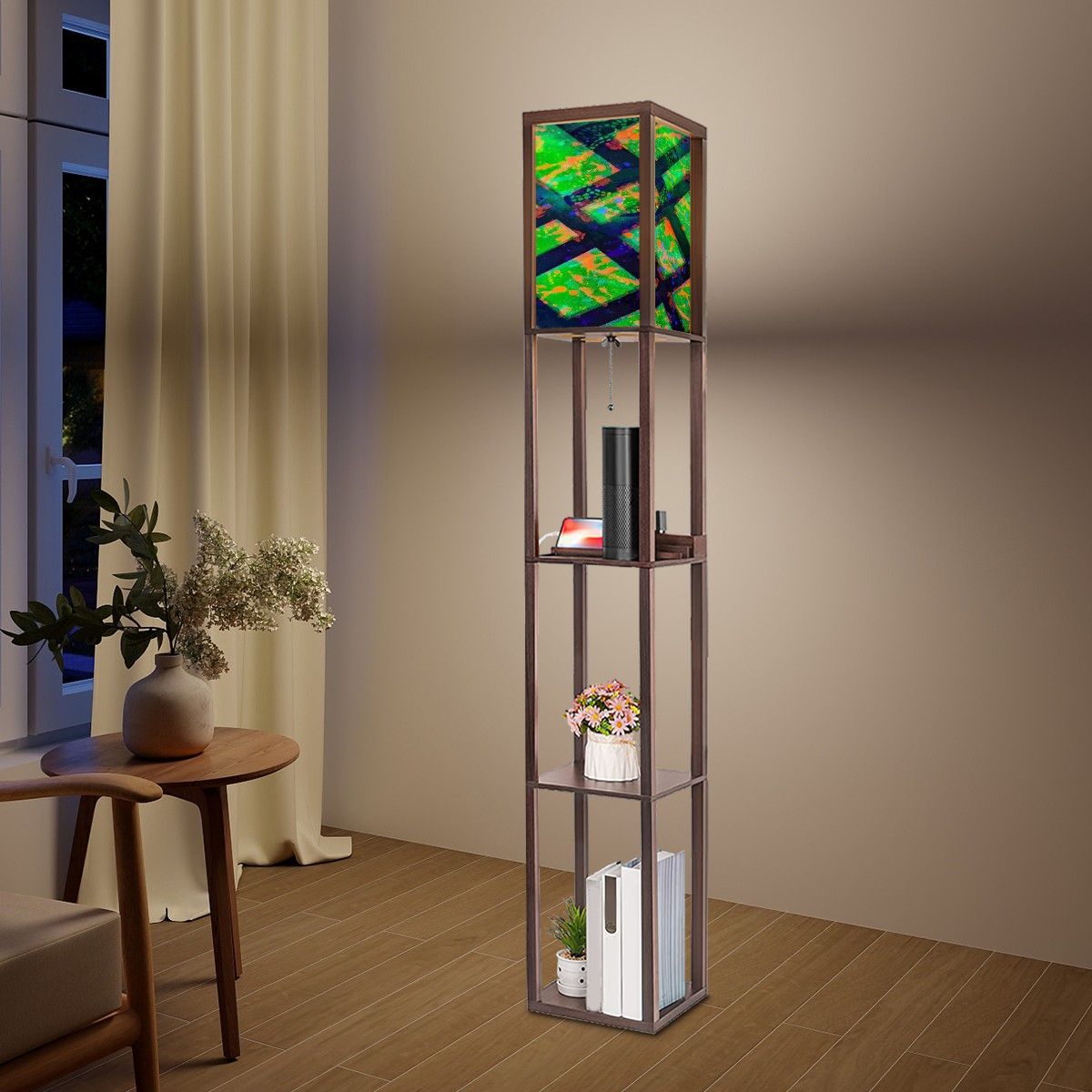 Gavin Scott Floor Lamp with Shelves (2 Colors)