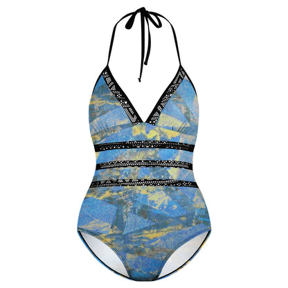 Gavin Scott Lace Halter One-Piece Swimsuit (Femme XL-4XL)