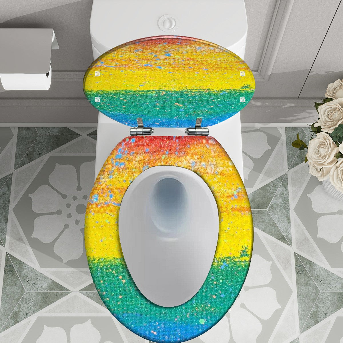 Gavin Scott PRIDE Elongated Toilet Seat w/Matching Soft-close Lid (V-Shape)